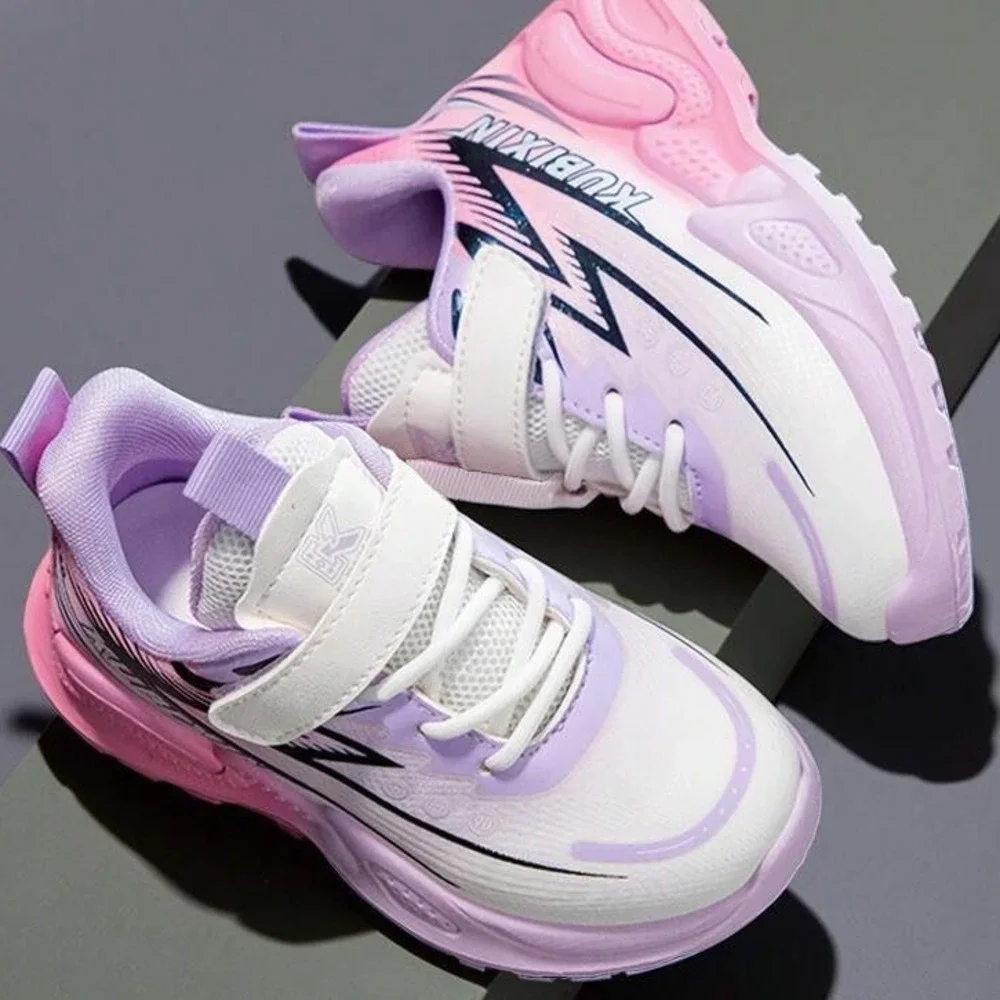 NIB Kids Girls KUBIXIN Sneakers Light Purple Pink Athletic Hook Loop Shoes Sz 1